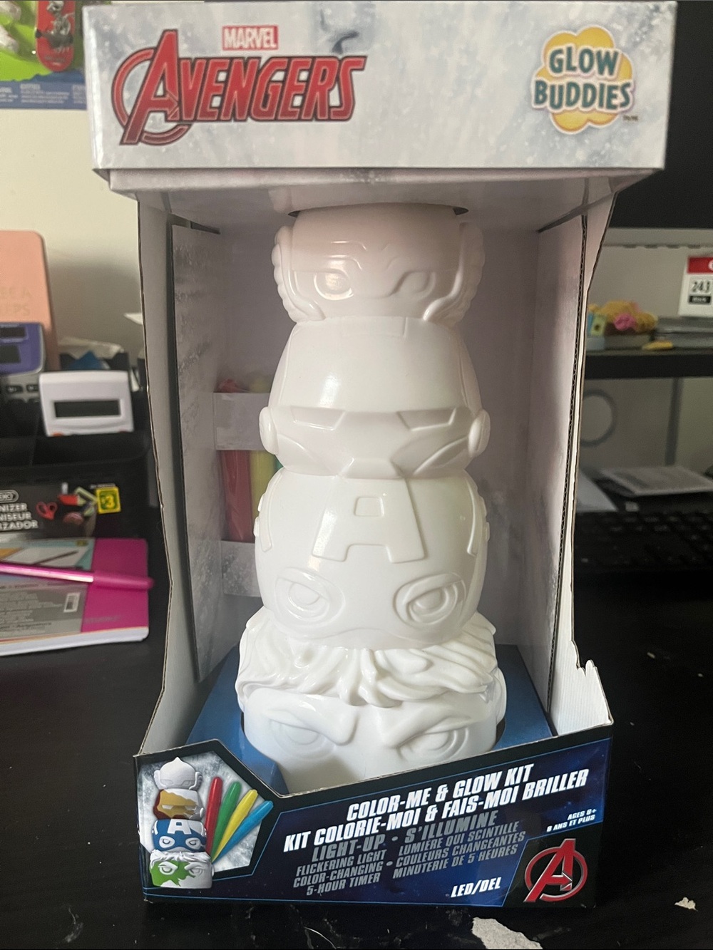 Marvel Glow Buddies Color-Me Stackable Figures - White